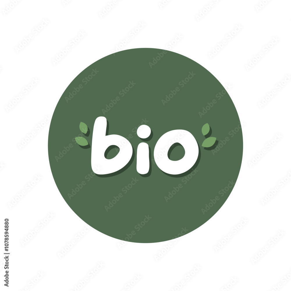 Bio product logo or simple icon flat style. Food stamp, badge and emblem. Inscription bio minimalist design isolated on white Bio product logo or simple icon flat style. Food stamp, badge and emblem. Inscription bio minimalist design isolated on white