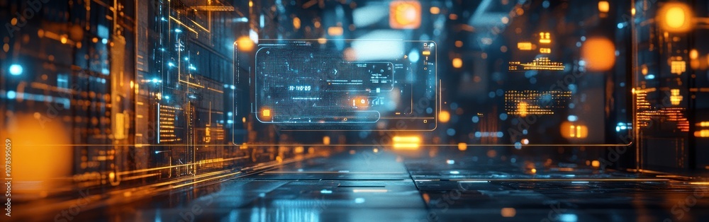 Futuristic cityscape with glowing lights and a futuristic feel. Futuristic cityscape with glowing lights and a futuristic feel.