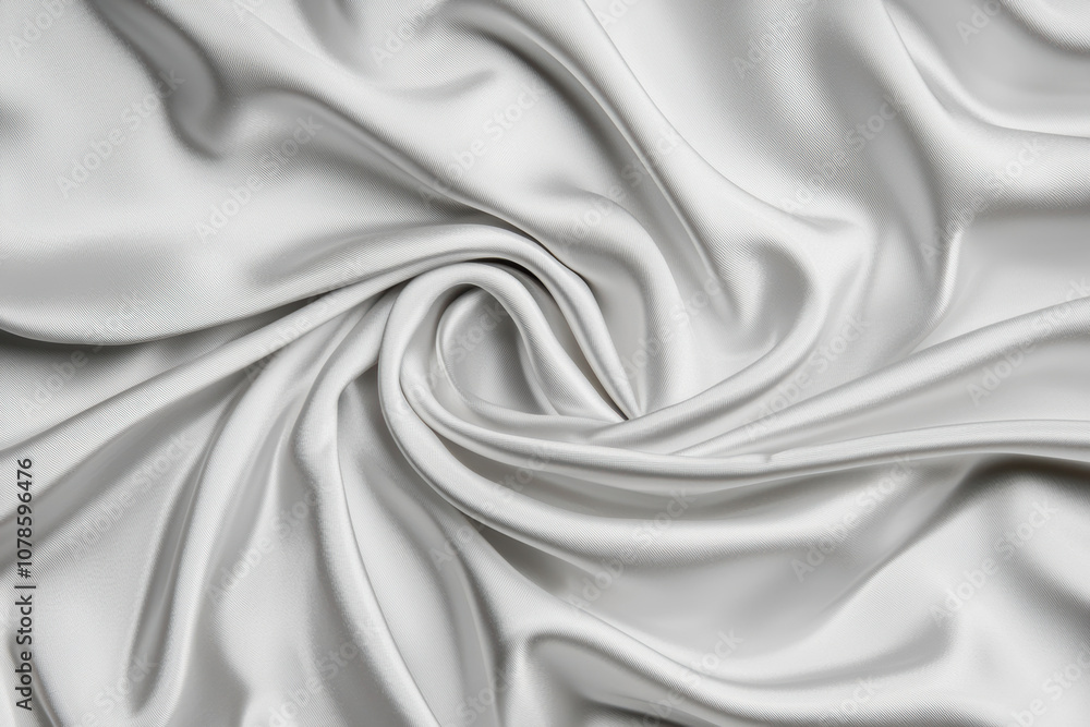 Fototapeta premium Elegant white silk fabric with smooth texture, perfect for backgrounds, fashion design, and luxurious decor. Soft and flowing, ideal for photography.