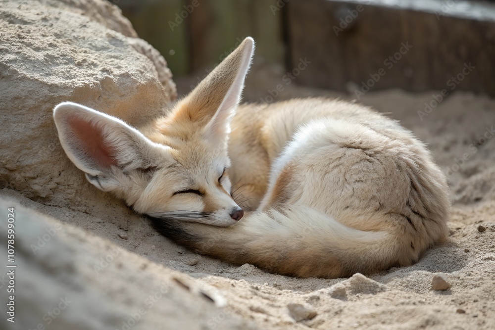 a fennec fox sleeping a fennec fox sleeping