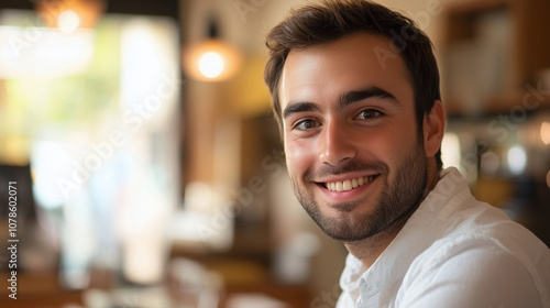 Good looking Satisfied Man - A content smile of man indoor