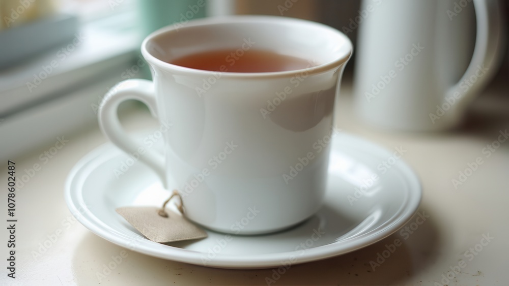 A warm cup of tea sits on a white saucer next to a window, capturing a quiet moment filled with comfort. The teas rich color contrasts gently with the white cup, inviting relaxation and reflection. A warm cup of tea sits on a white saucer next to a window, capturing a quiet moment filled with comfort. The teas rich color contrasts gently with the white cup, inviting relaxation and reflection.