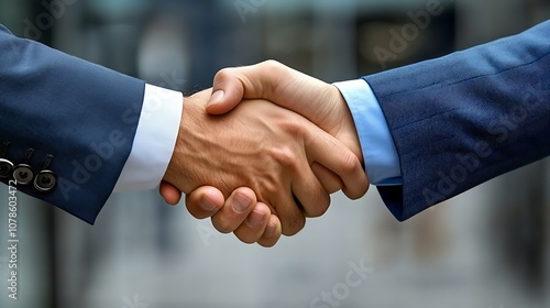 Businessman shaking hands with a young business people