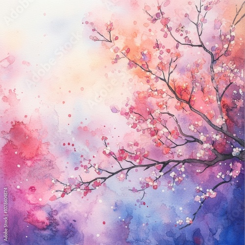 Watercolor Background for February Newsletter Generative AI