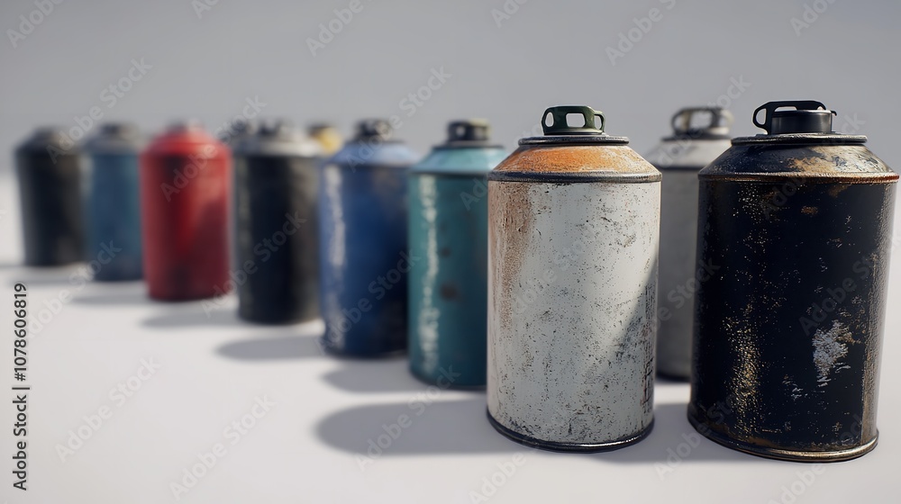 White portable tourist gas cylinder for burners with a white background. White portable tourist gas cylinder for burners with a white background.