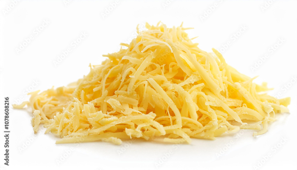 Heap of grated parmesan cheese isolated on white backdrop. Natural product. Heap of grated parmesan cheese isolated on white backdrop. Natural product.
