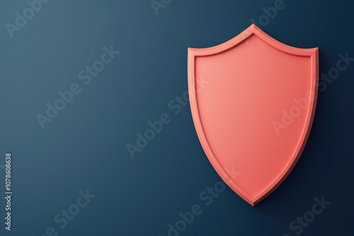 Free Download A simple red shield icon symbolizing protection and security against potential threats, set against a minimalistic blue background. - GFXLoad