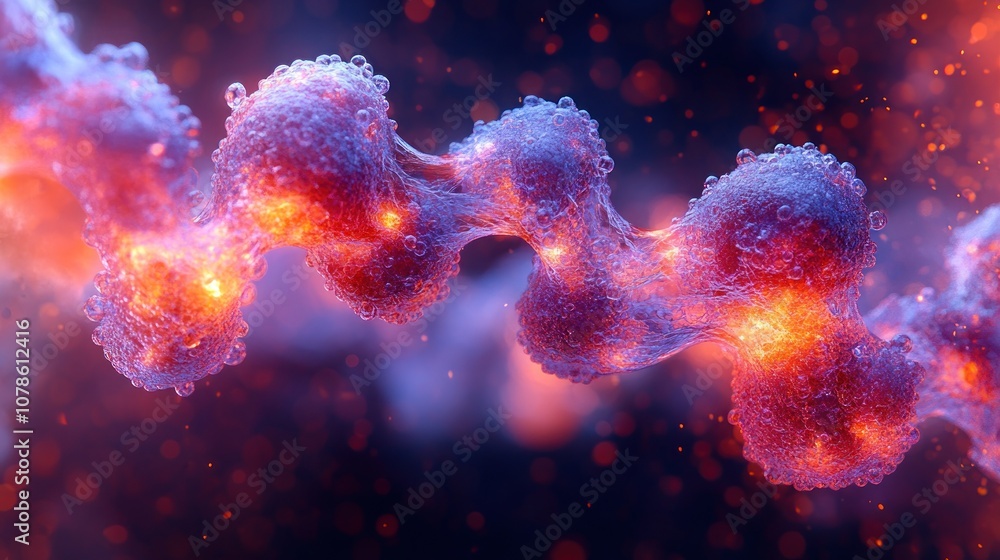 3D rendering of a glowing DNA strand. 3D rendering of a glowing DNA strand.