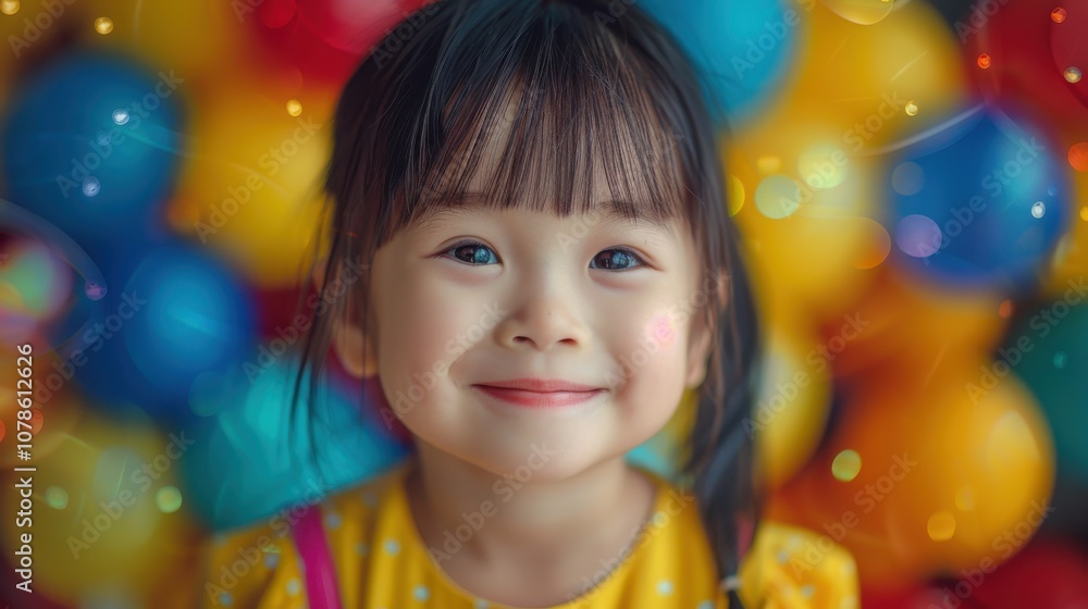 Surrounded by dynamic backgrounds, a curious Asian child's inquisitive expression reveals her insatiable thirst for knowledge and discovery Surrounded by dynamic backgrounds, a curious Asian child's inquisitive expression reveals her insatiable thirst for knowledge and discovery