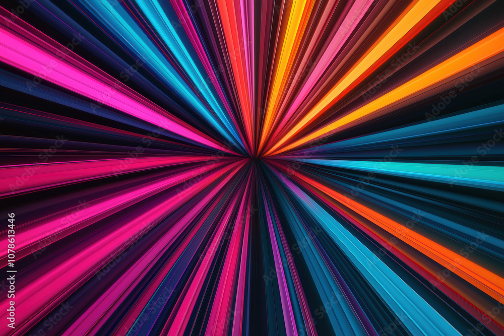 Vibrant rays of color burst outwards, creating a dynamic explosion of pink, orange, and blue hues, perfect for modern design projects. Vibrant rays of color burst outwards, creating a dynamic explosion of pink, orange, and blue hues, perfect for modern design projects.