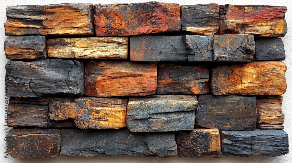 A textured arrangement of dark and warm-toned wooden blocks, showcasing natural patterns. A textured arrangement of dark and warm-toned wooden blocks, showcasing natural patterns.