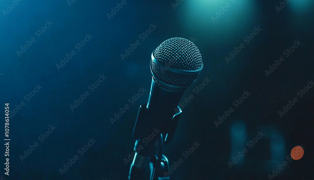 a microphone in conference room for speech with isolated background generated by AI a microphone in conference room for speech with isolated background generated by AI