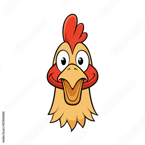 Chicken head vector cartoon art illustration