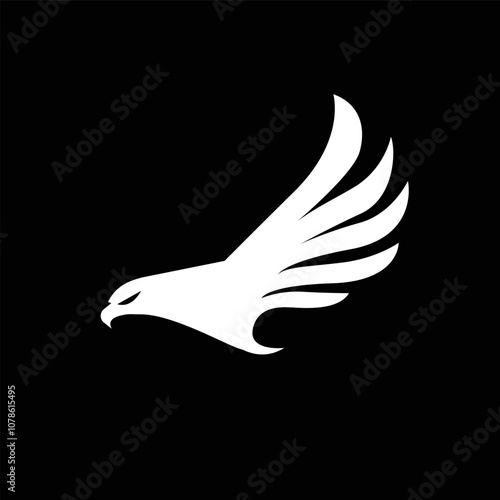 eagle logo side view symbol vector