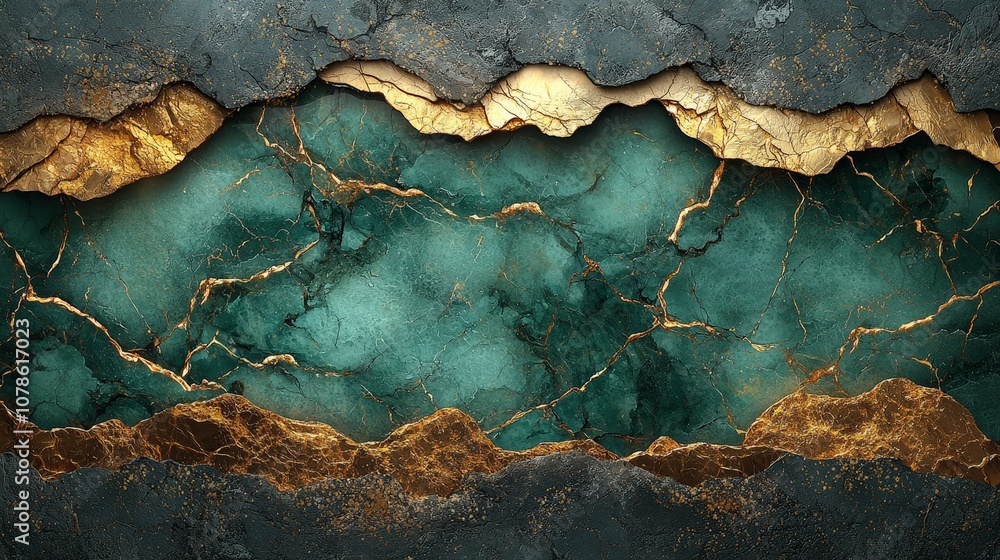 A textured background featuring cracked layers of teal and gold. A textured background featuring cracked layers of teal and gold.