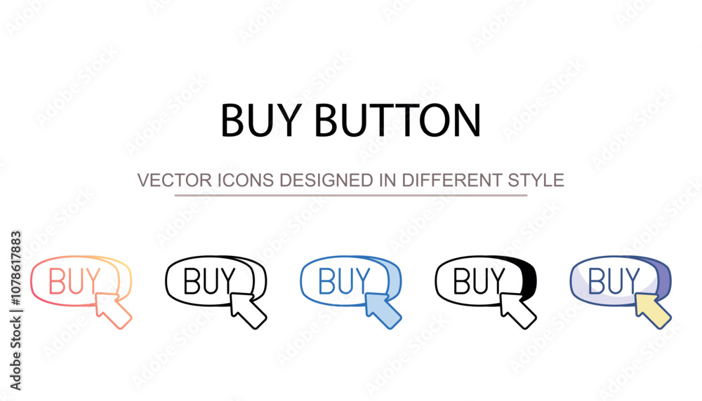 Buy Button icon design with white background stock illustration Buy Button icon design with white background stock illustration