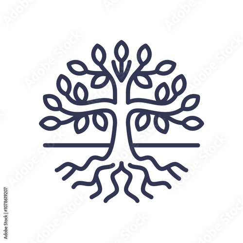 A stylized tree symbolizing family roots and heritage.