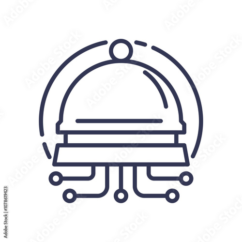 Bell and circuit lines symbolize tech-driven personalized service.