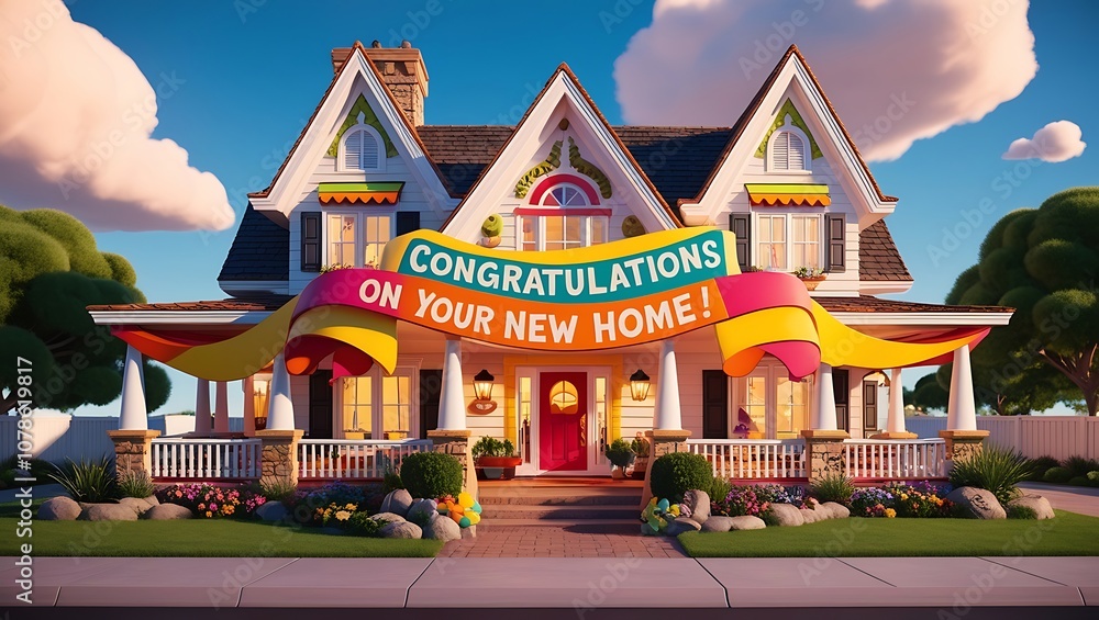 Obraz premium A colorful house decorated with a 
