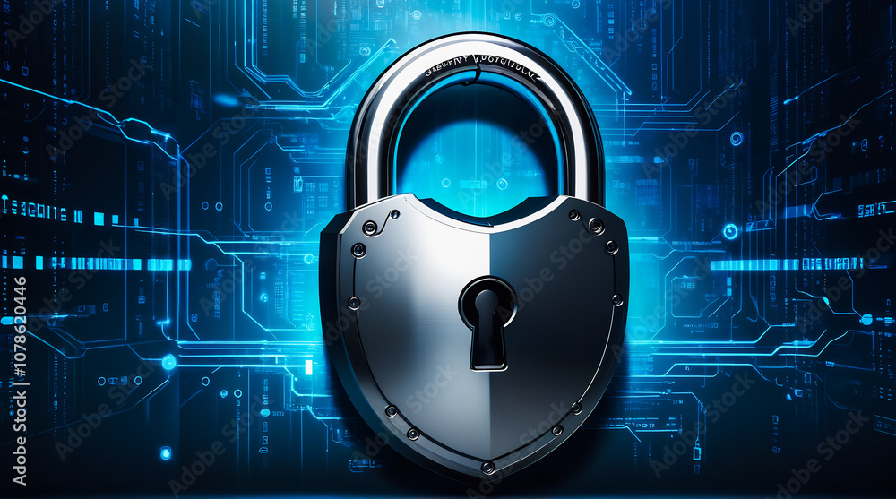 cyber security, abstract computer chip, technology background with a padlock, internet security and data protection cyber security, abstract computer chip, technology background with a padlock, internet security and data protection
