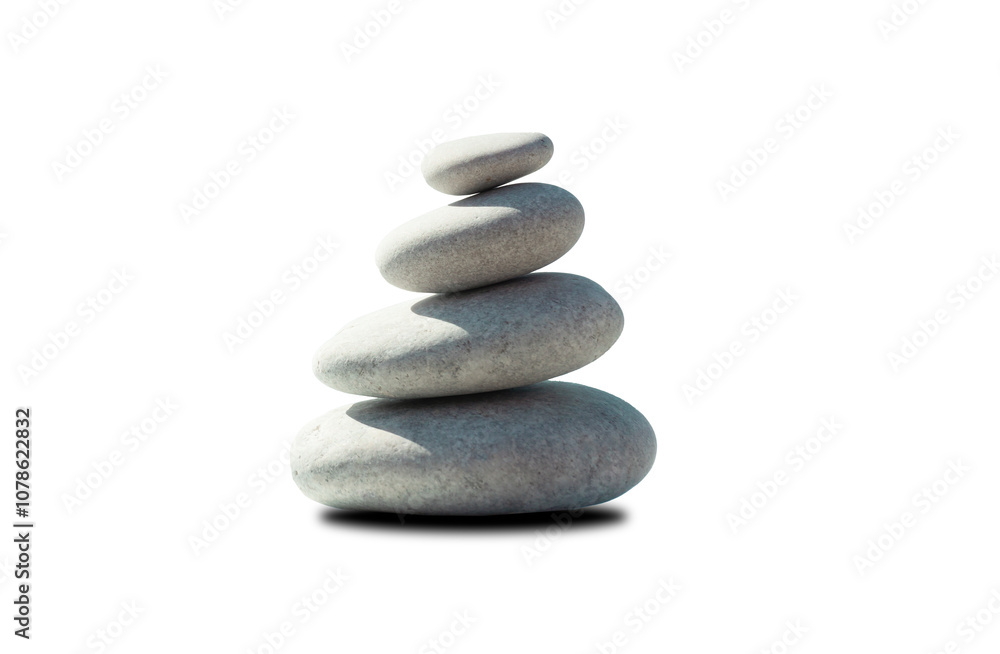 Balanced zen stones isolated. Relax stacked stones on empty white background. Balanced zen stones isolated. Relax stacked stones on empty white background.