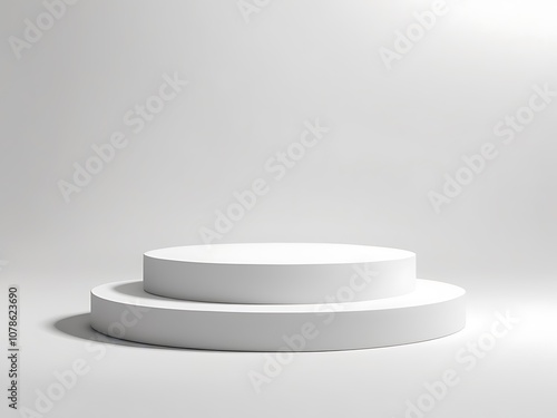 Clean white 3d podium scene for product display or mockup