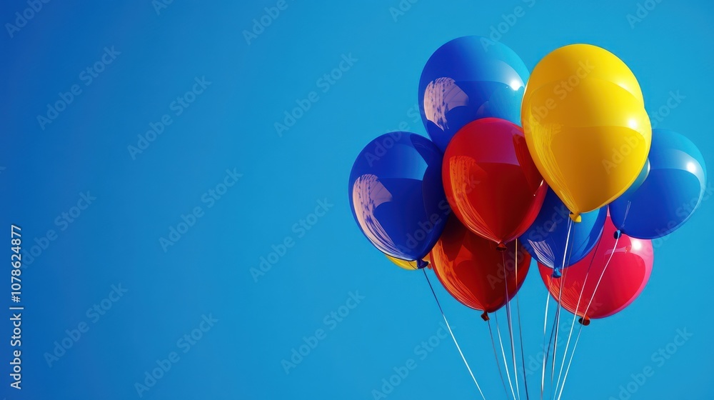 Colorful Balloons Against a Blue Sky Colorful Balloons Against a Blue Sky
