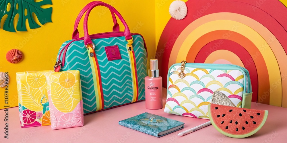 Fototapeta premium Vibrant and Colorful Product Photography Showcasing a Range of Creative Expressions with Bold Colors and Textures for Stunning Visual Impact