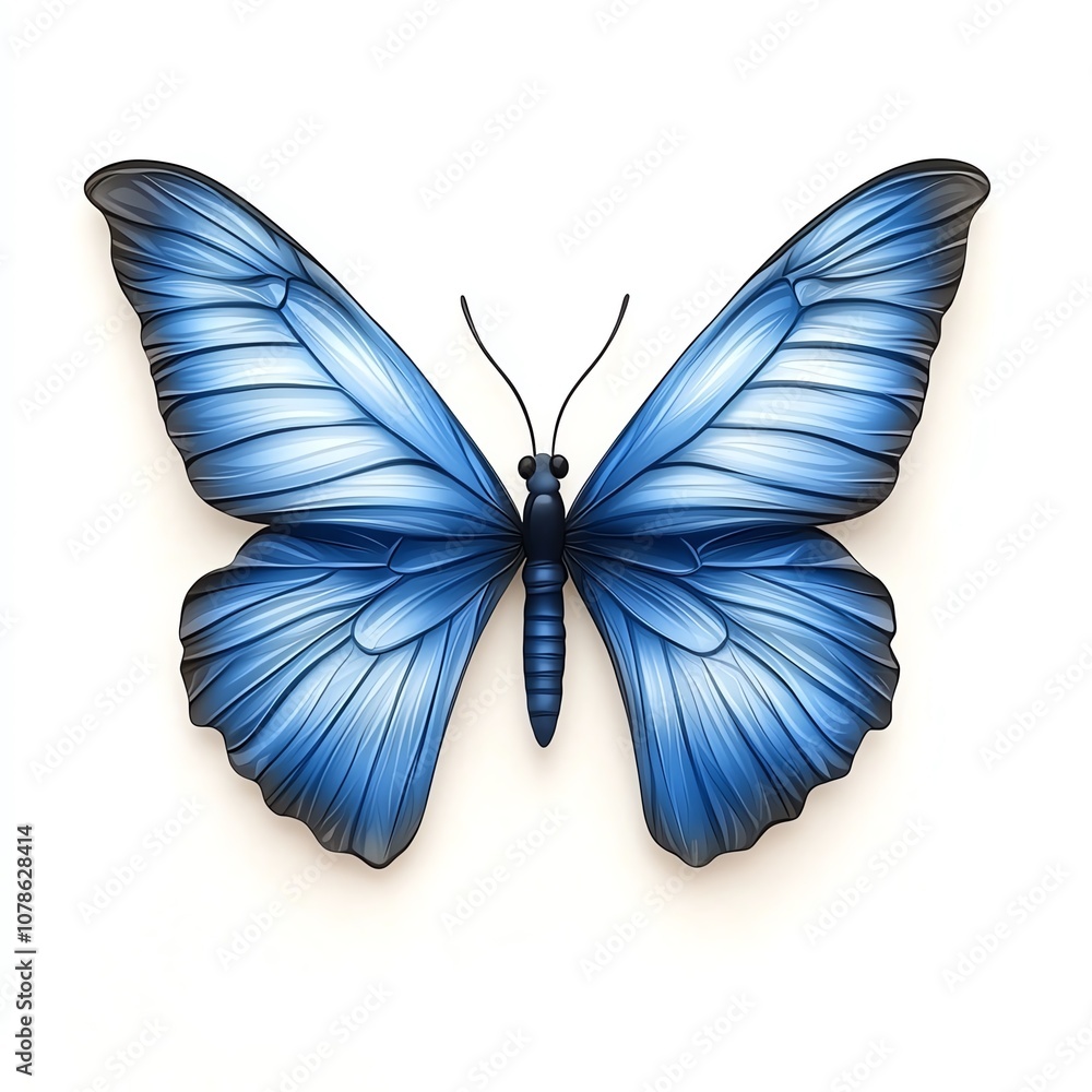 Stunning blue butterfly showcasing intricate wing patterns and vibrant colors. Stunning blue butterfly showcasing intricate wing patterns and vibrant colors.