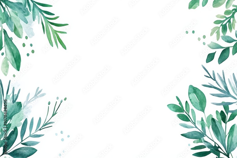 Minimalist botanical design featuring soft green eucalyptus sprigs painted in watercolor style evoking natural elegance and serene holiday beauty Minimalist botanical design featuring soft green eucalyptus sprigs painted in watercolor style evoking natural elegance and serene holiday beauty
