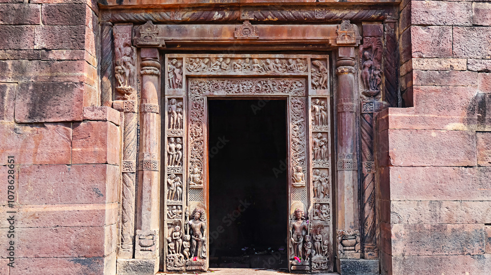 Carved entrance of Parvati Temple, located in Kachhagawan, Panna, Madhya Pradesh Carved entrance of Parvati Temple, located in Kachhagawan, Panna, Madhya Pradesh
