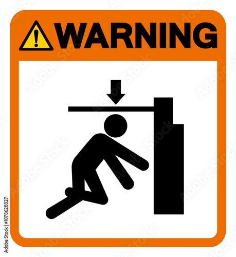 Warning Body Crush Force From Above Symbol Sign, Vector Illustration, Isolate On White Background Label .EPS10