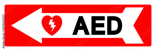 AED Symbol Sign, Vector Illustration, Isolate On White Background Label .EPS10
