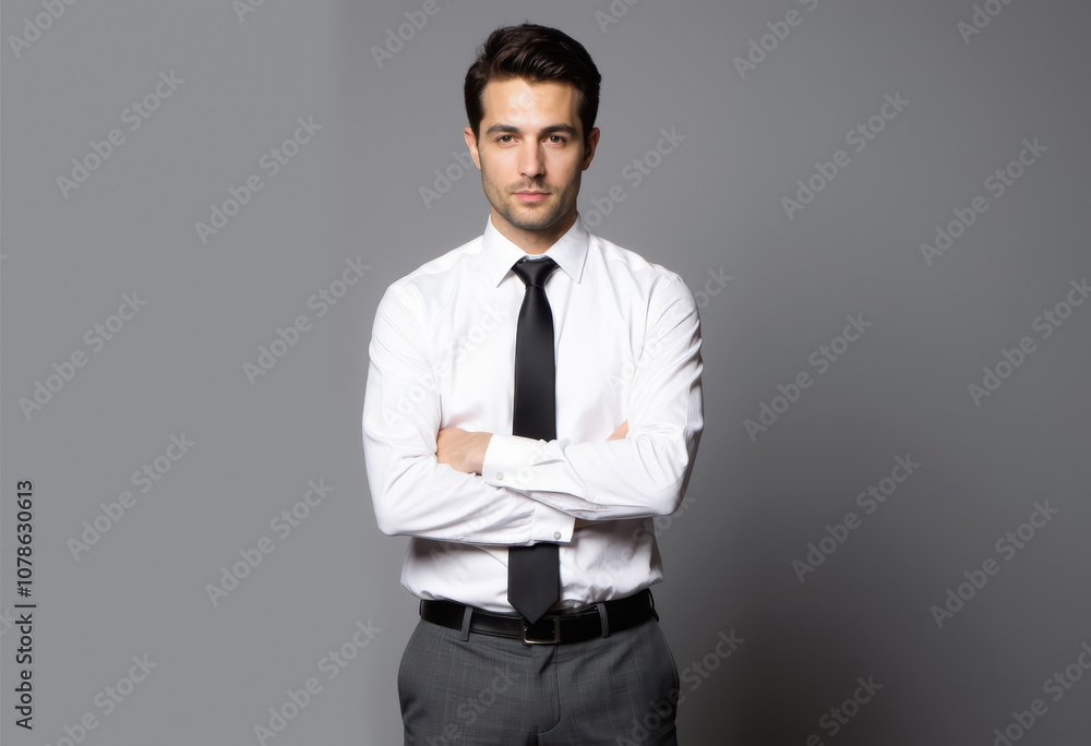A confident man posing for a professional portrait A confident man posing for a professional portrait