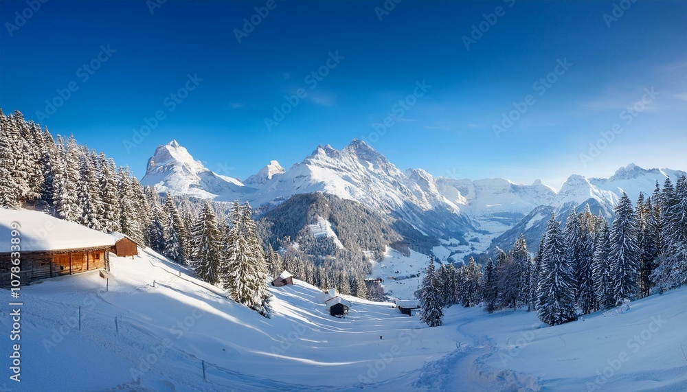 Stunning panoramic view of the Swiss Alps from the top of the Schilthorn mountain in the Jungfrau region of the country Stunning panoramic view of the Swiss Alps from the top of the Schilthorn mountain in the Jungfrau region of the country