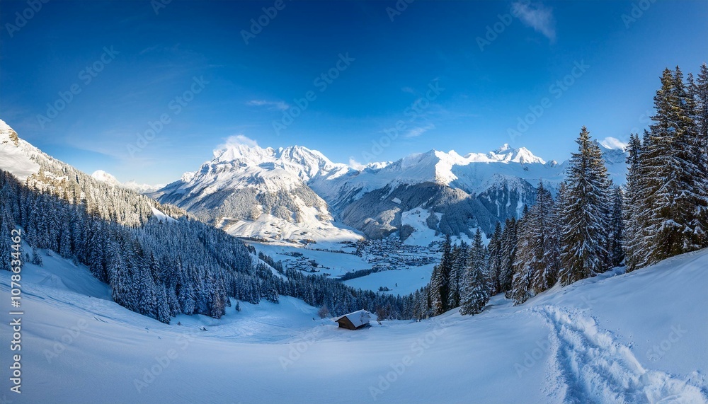 Stunning panoramic view of the Swiss Alps from the top of the Schilthorn mountain in the Jungfrau region of the country Stunning panoramic view of the Swiss Alps from the top of the Schilthorn mountain in the Jungfrau region of the country