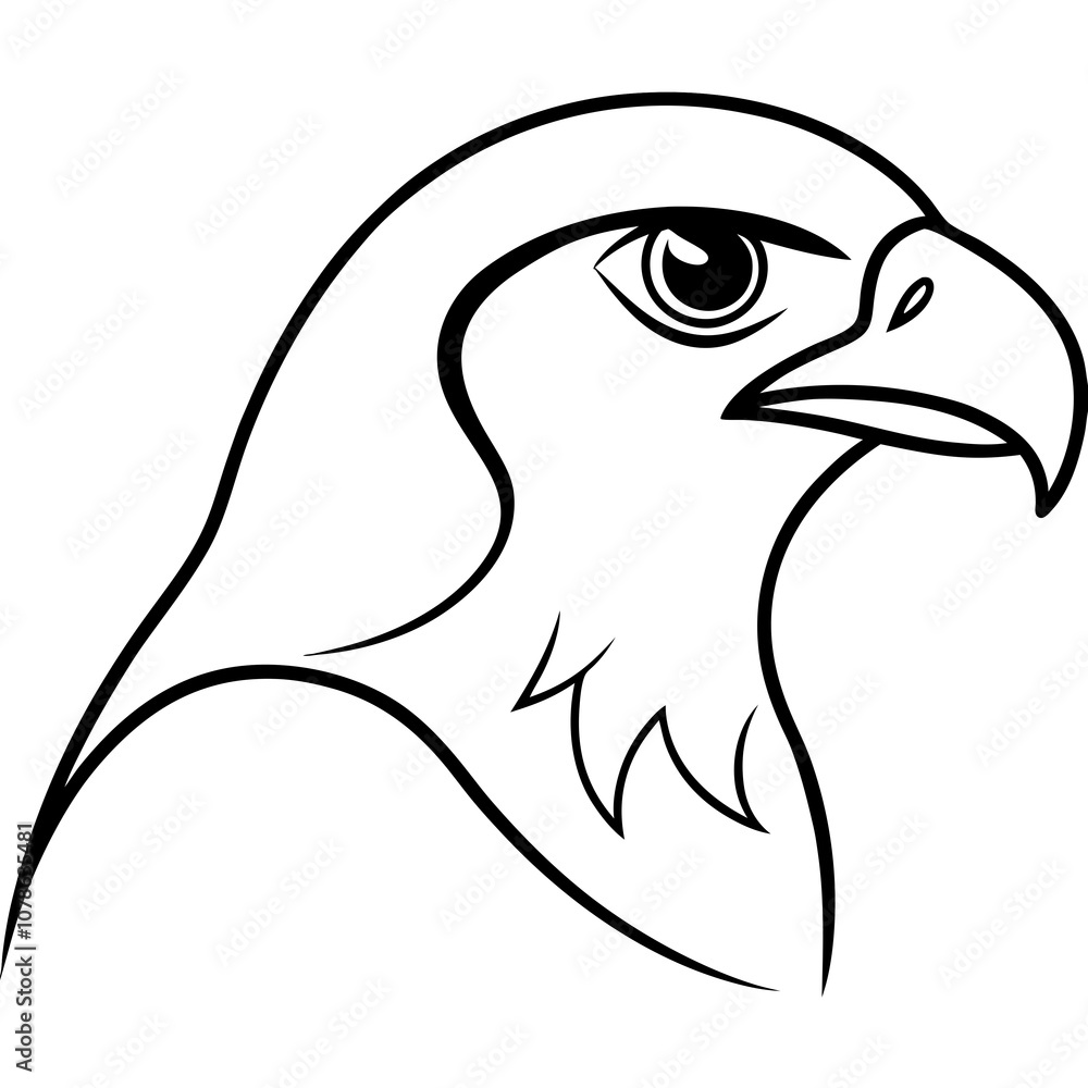 Falcon head vector line art illustration Falcon head vector line art illustration