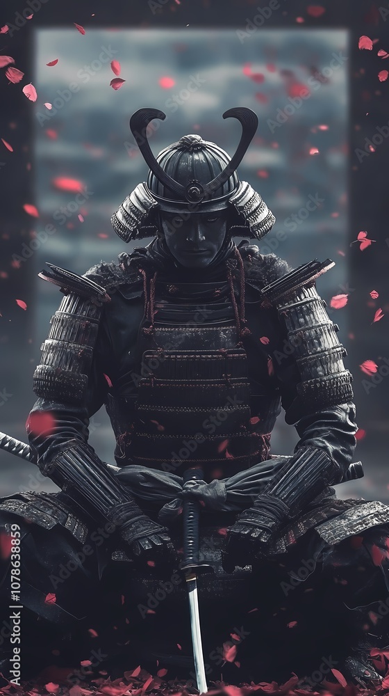 Fototapeta premium Samurai Warrior in Full Armor