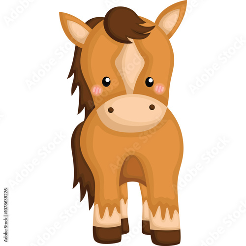 a vector of a cute horse