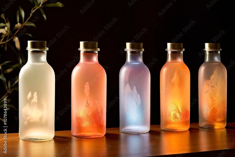 frosted flasks a row of flasks with a frosted effect created by frosted flasks a row of flasks with a frosted effect created by