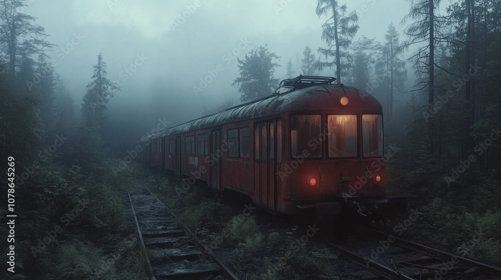 Obraz premium Old train in abandon city 