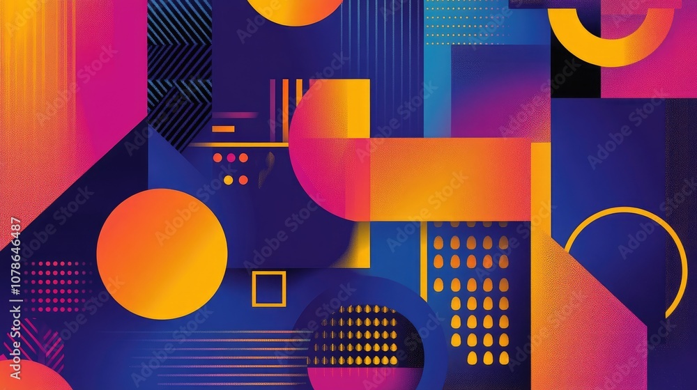Vibrant Geometric Neon Gradient Background Design Vibrant Geometric Neon Gradient Background Design