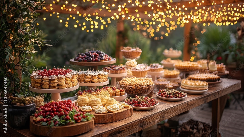 Dessert Table with String Lights Dessert Table with String Lights