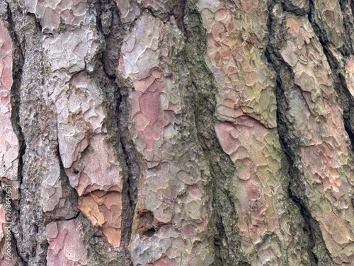 Beautiful gnarled tree bark background showing detail of colour and relief photo