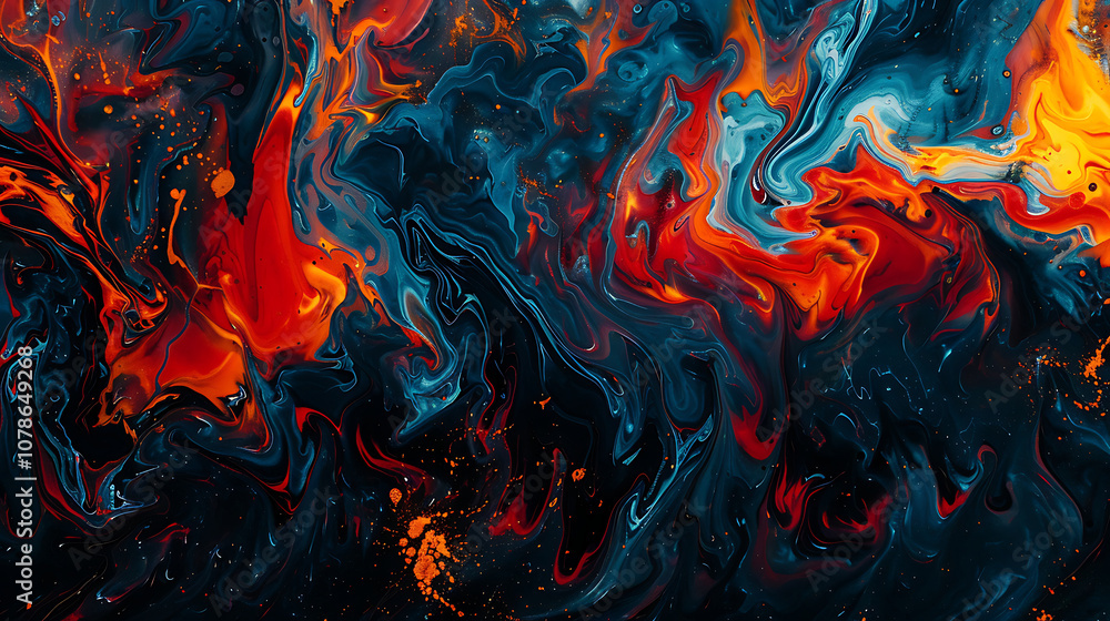 Vibrant colors Liquid fluid with dynamic elements and shapes. Vibrant colors Liquid fluid with dynamic elements and shapes.