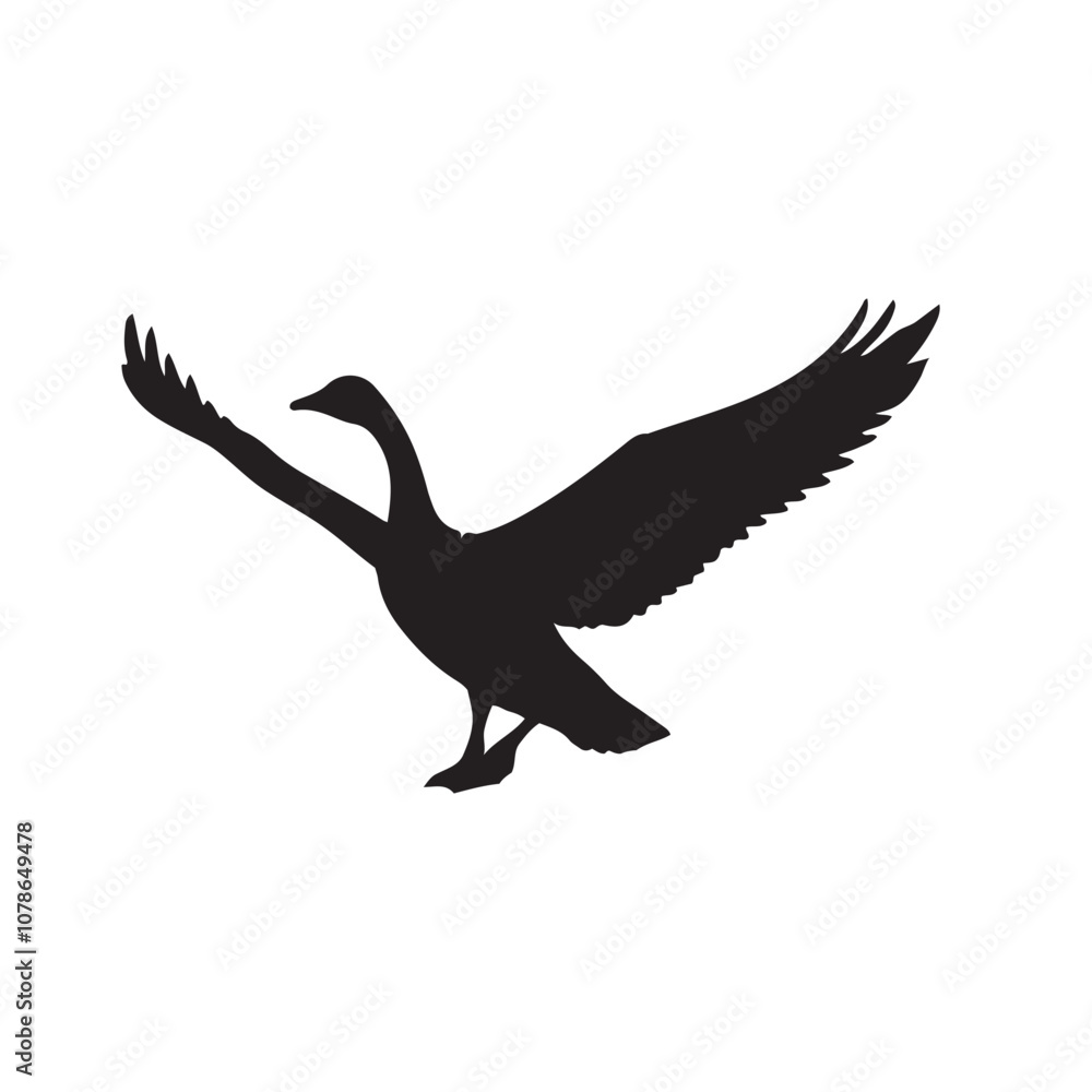 goose isolated on white, Black silhouette of goose. Isolated image of farm bird. Domestic amimal icon. Isolated image goose isolated on white, Black silhouette of goose. Isolated image of farm bird. Domestic amimal icon. Isolated image