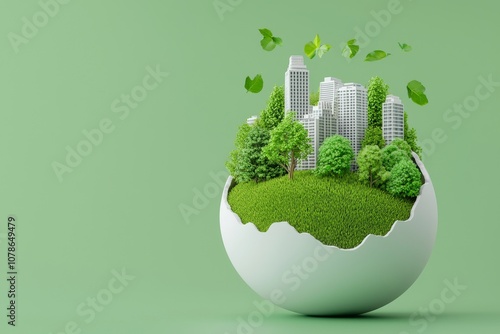 Sustainability concept, green energy, Sustainable Industries. Ai generation.