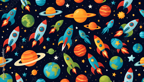 A fun background with rockets