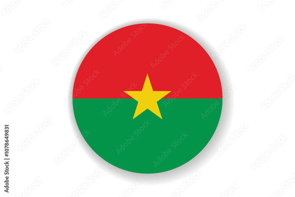 Flag of Burkina Faso. National symbol in official colors. Template icon. Abstract vector background. Round glass light ball, 3D big bubble, sphere Flag of Burkina Faso. National symbol in official colors. Template icon. Abstract vector background. Round glass light ball, 3D big bubble, sphere