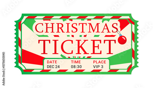 Christmas ticket or Holiday coupon